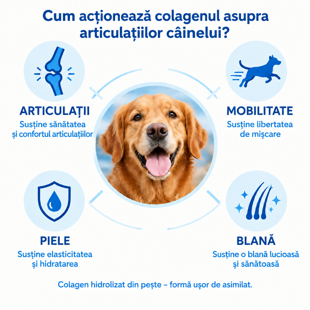 Cum acționează colagenul asupra articulațiilor câinelui – articulații, mobilitate, piele, blană